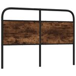vidaXL Tête de lit chêne fumé 140 cm acier et bois d'ingénierie