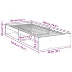 vidaXL Lit de jour sans matelas blanc 90x190 cm bois de pin massif