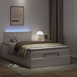 vidaXL Lit ottoman avec matelas & LED blanc pur 120x190cm similicuir