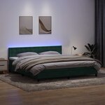 vidaXL Sommier à lattes de lit et matelas et LED vert foncé 180x210cm velours