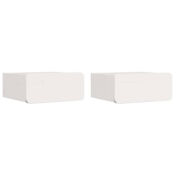 vidaXL Table de chevet avec tiroir 2 Pièces Blanc 39 x 34 x 16 5 cm