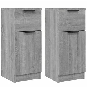 vidaXL Buffets 2 Pièces Sonoma gris 30x30x70 cm Bois d'ingénierie