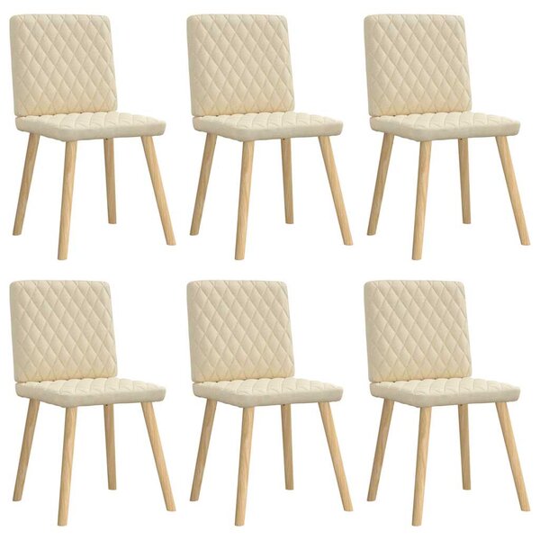vidaXL Chaises à manger lot de 6 crème tissu