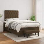vidaXL Sommier à lattes de lit et matelas marron foncé 120x190cm tissu