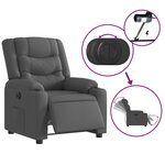 vidaXL Fauteuil inclinable électrique Gris foncé Tissu