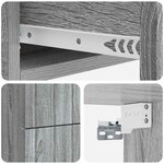 vidaXL Cabinet de chevet mural Sonoma gris 33 x 34 5 x 43 cm