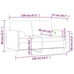 vidaXL Canapé 2 places avec oreillers vert foncé 120 cm velours