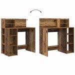 vidaXL Bureau avec rangement Bois Ancien 90 x 48 x 101 5 cm