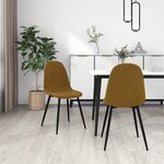 Vidaxl chaises à manger lot de 2 marron velours