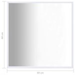 vidaXL Miroir Blanc 60x60 cm