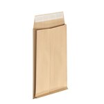 Pochette à soufflets 3 cm kraft brun armé 130 gr la couronne 229 x 324 avec fenêtre 50 x 100 - paquet de 50