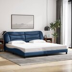 vidaXL Cadre de lit avec LED sans matelas bleu 200x200 cm tissu
