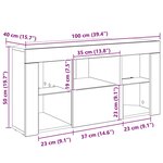 vidaXL Meuble TV LED d'Angle Montage mural Chêne fumé 105 x 40 x 50 cm