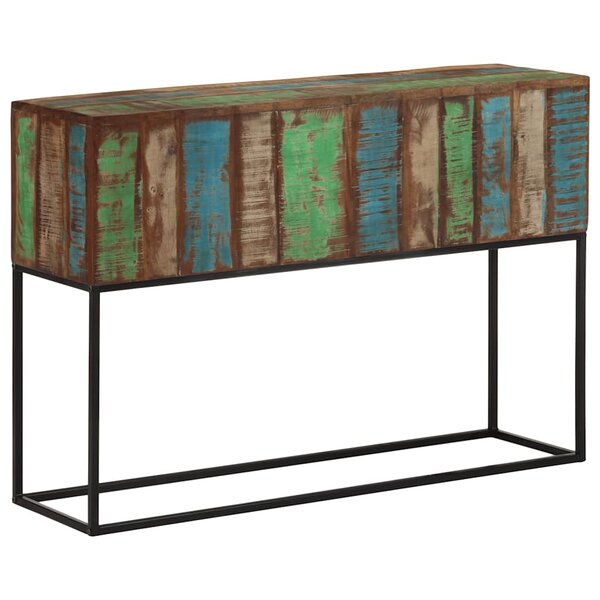 vidaXL Table console 110x30x75 cm bois massif de récupération et fer
