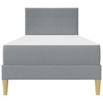 vidaXL Cadre de lit Gris clair 90 x 190 cm Polyester