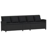 vidaXL Salon de jardin 4 Pièces avec coussins forme L noir résine tressée