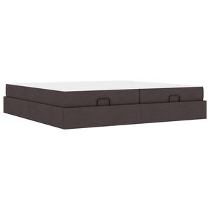 vidaXL Cadre de lit avec stockage Marron foncé 200 x 200 cm tissu