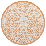 vidaXL Tapis d'extérieur ARAKIL orange et blanc Ø160 cm PP