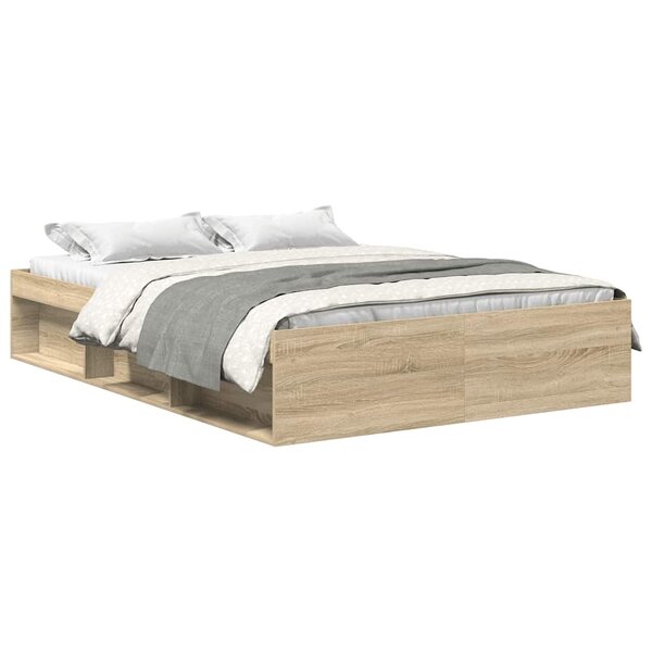 vidaXL Cadre de lit sans matelas chêne sonoma 120x200 cm