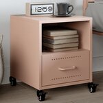vidaXL Table de chevet rose 36x39x43 5 cm acier