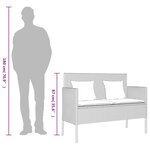 vidaXL Banc de jardin avec coussins noir résine tressée