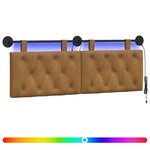 vidaXL Tête de lit suspendue Marron Velours