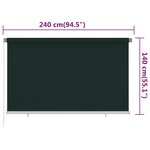 vidaXL Store roulant d'extérieur 240x140 cm Vert foncé PEHD