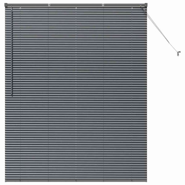 vidaXL Store de Fenêtre avec des rideaux Manuel Gris foncé Aluminium