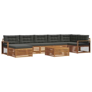 vidaXL Ensemble de canapés d'extérieur 8 Pièces Naturel et Anthracite