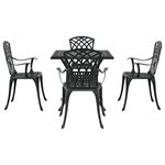 Ensemble de jardin 5 pièces vidaXL en alu noir