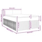 vidaXL Sommier à lattes de lit avec matelas Gris clair 160x200cm Tissu