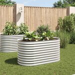 vidaXL Lit surélevé de jardin 160x80x81 cm Acier galvanisé Argenté