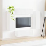 vidaXL Ensemble de meuble TV mural 4 Pièces Blanc Bois d'ingénierie