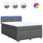 vidaXL Sommier à lattes de lit avec matelas Gris foncé 160x200cm Tissu