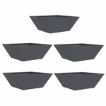 vidaXL Pot de jardin en forme de bol 5 Pièces Anthracite 40 x 40 x 15 cm