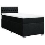 vidaXL Sommier à lattes de lit et matelas Noir 80x200 cm Tissu