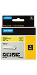 DYMO Rhino - Etiquettes Industrielles Vinyle 19mm x 5.5m - Noir sur Jaune