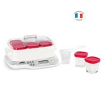 SEB YG660100 Yaourtière Multidélices Express Compact  -  5 modes - 6 pots - Blanc et rouge