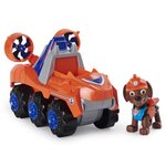 Pat patrouille - vehicule + figurine deluxe zuma dino rescue paw patrol - 6059524 - voiture a remonter jeu jouet enfant 3 ans