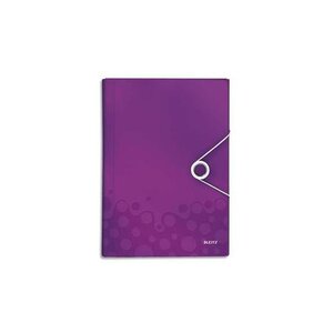 Trieur ménager WOW en polypropylène. 5 compartiments, fermeture par élastique, violet LEITZ