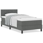 vidaXL Lit à ressorts avec matelas Gris Foncé 90x200 cm Tissu
