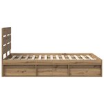 vidaXL Cadre de lit Chêne artisan 120 x 200 cm Bois de pin massif