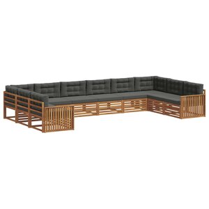 vidaXL Ensembles de canapés avec coussin 7 Pièces Naturel et Anthracite