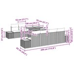 vidaXL Ensemble de salle à manger pour jardin 9 Pièces Noir et Marron