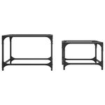 vidaXL Tables basses gigognes 2 Pièces dessus en verre transparent acier