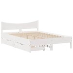 vidaXL Cadre de lit avec tiroirs blanc 140x200 cm bois de pin massif