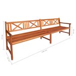 vidaXL Banc de jardin avec coussins 240 cm Bois solide d'acacia