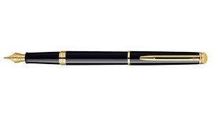Stylo plume Hémisphère vernis noir Attributs dorés Plume moyenne WATERMAN