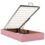 vidaXL Cadre de lit ottoman avec matelas rose 180x200 cm velours
