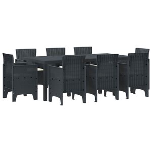 vidaXL Ensemble de salle à manger pour jardin 9 Pièces Anthracite